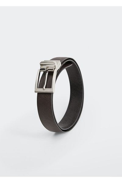MANGO Man Gürtel aus Saffiano-Leder mit Sonderdesign