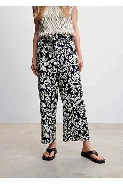 MANGO Woman Desenli Fiyonklu Pantolon