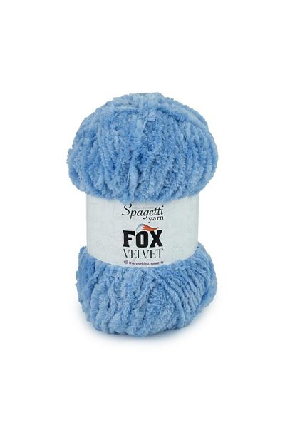 Spagettiyarn Πλεκτό νήμα Fox Velvet ανοιχτό μπλε βελούδο