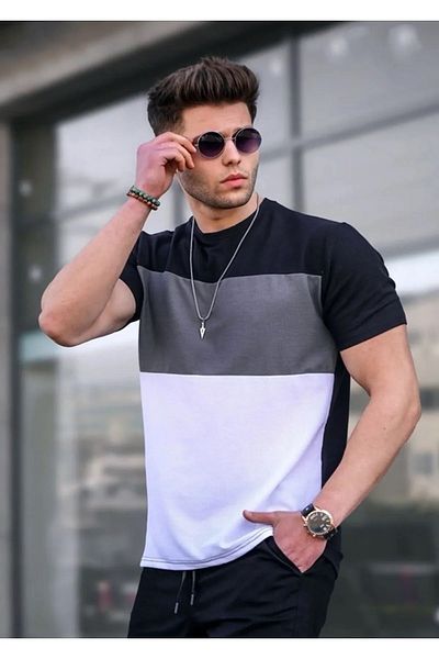 Machetta Oversize Crew Neck Unprinted T-shirt with Large Size Pieces in 3 Colors