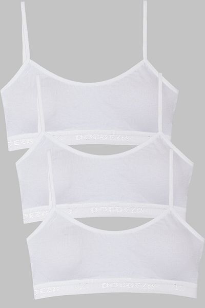 AŞAR MODA TEKSTİL 3-Piece Straight Bra Bustier with Rope Strap - Women and Young Girls