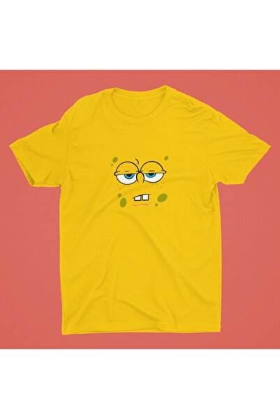 Adrift Sünger Bob Tasarımlı Unisex Oversize Sarı T-Shirt