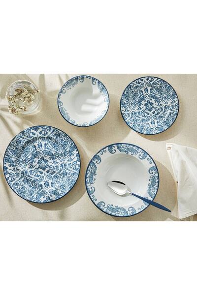 English Home Hypnos Porselen Yemek Takımı 8 Parça 2 Kişilik Lacivert