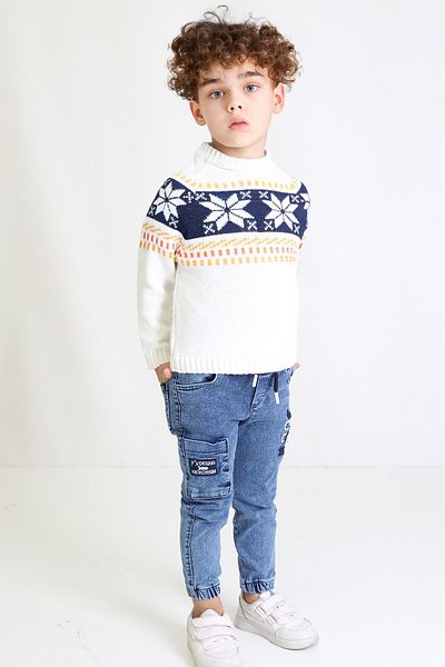 Cloudy Kids Boy's Crew Neck Knitwear Sweater - Regular Fit