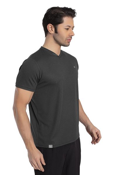 Crozwise Tricou sport antracit pentru bărbați cu decolteu în V - 7136-06
