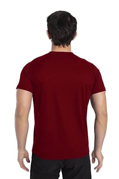 Crozwise V-Neck Men's Claret Red Sports T-shirt - 7136-07