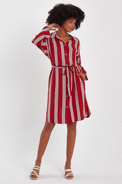 ALEXANDERGARDI BIRDED SHIRT COLLAR DRESS (B19-140312)