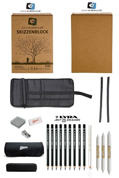 okulima Alex Kraft Spiralli Blok 90gr A4 50 Yp Lyra Dereceli Kalem Profesyone...