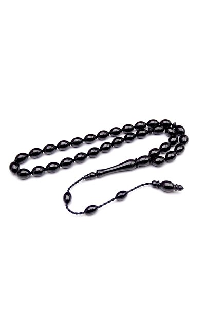 TAŞHAN Kumpas İşçilikli Karpuz Kesim Sistemli Erzurum Oltu Taşı Tesbih