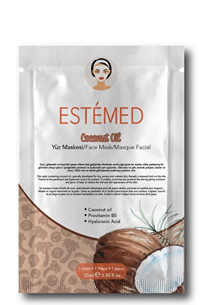 ESTEMED قناع ورقي مغذي للوجه بجوز الهند وقناع ورقي بزيت جوز الهند