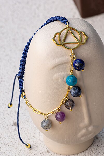 ÇAKRA DOĞAL TAŞ ÜÇÜNCÜ GÖZ ÇAKRASI BİLEKLİĞİ 925 AYAR GÜMÜŞ ÖRGÜ DOĞAL TAŞLI ...