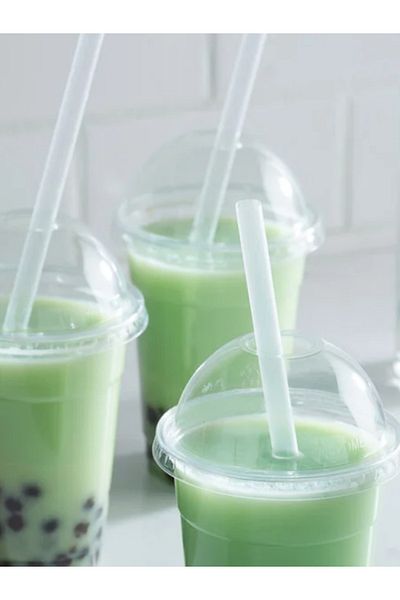 cafeavm Pack of 100 Bubble Tea Straws with Cellophones - 11X22 mm