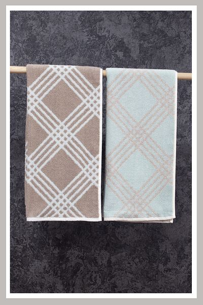 Class 100% Combed Cotton 50x100 Yarn Dyed Set of 2 Diamond V1