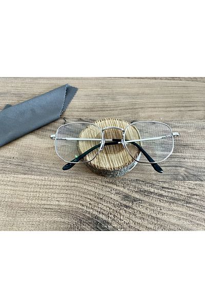 Shoptikk Unnumbered Glasses with Blue Light Filter, Silver Color, Pentagonal