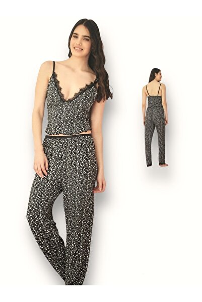 CHARME Γυναικείο Σετ Πιτζάμες Char Me Rope Strap Μαύρο