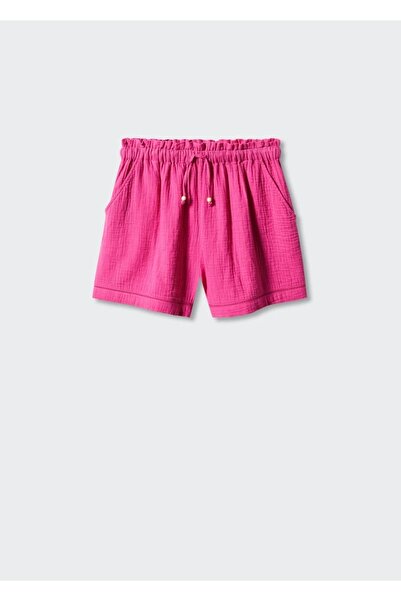 MANGO Woman Elastik belli pamuklu şort