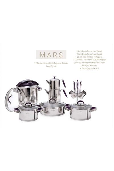 Pierre Cardin 17 pcs Mars Black Cookware Set