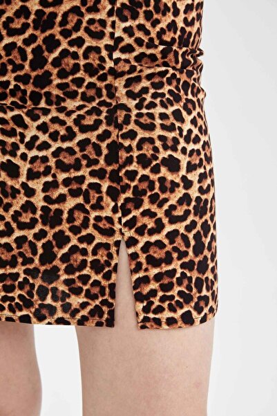 DeFacto Μίνι φόρεμα με λουράκι Bodycon με τετράγωνο λαιμό