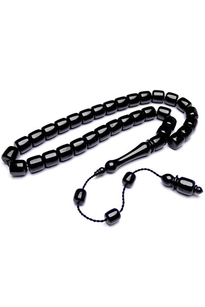 TAŞHAN Kumpas İşçilikli Fıçı Kesim Sistemli Erzurum Oltu Taşı Tesbih