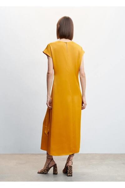 MANGO Woman Düğüm Detaylı Saten Elbise