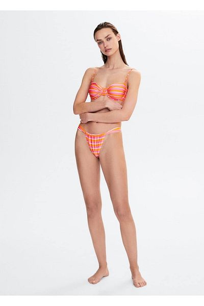 MANGO Woman Ριγέ τοπ μπικίνι