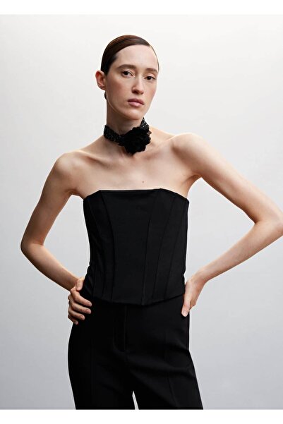 MANGO Woman Μπλούζα σε στυλ κορσέ