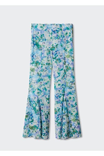 MANGO Woman Çiçek Desenli Flared Pantolon