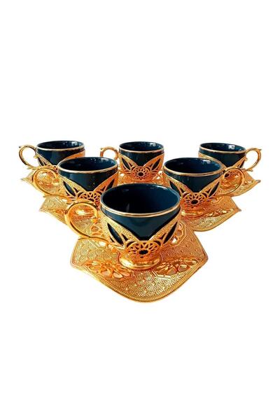 kapadokyahediyelik Turkish Coffee Fican, Ottoman Palace Patterned for 6 People