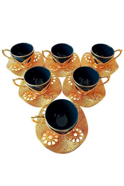 kapadokyahediyelik Turkish Coffee Fican, Ottoman Palace Patterned for 6 People