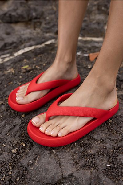 ANGELİNA JONES LAMBO UNISEX RED Flip-Flops EVA DAILY BEACH PLATFORM SLIPPERS
