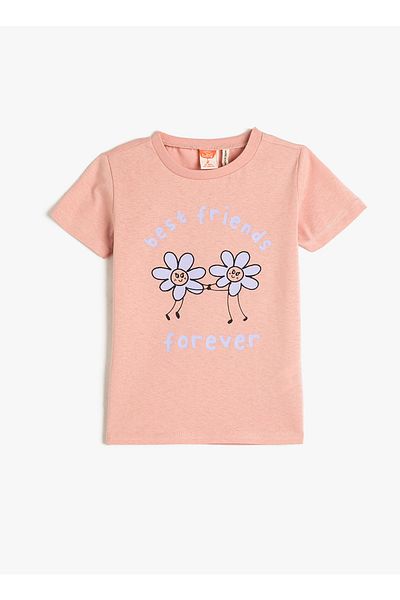 Koton Printed Pink Women's T-Shirt 3SMG10084AK