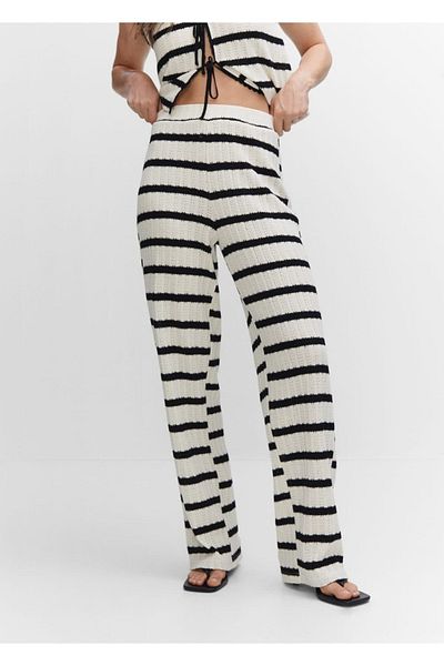 MANGO Woman Striped knitwear pants