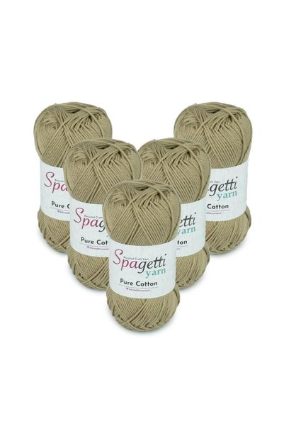 Spagettiyarn Pure Cotton 5'li Koyu Bej El Örgü İpliği