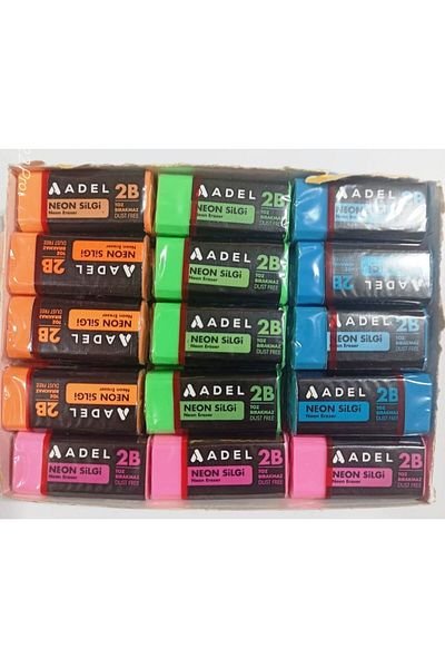Adel Neon Colors Small Size Eraser (4pcs)