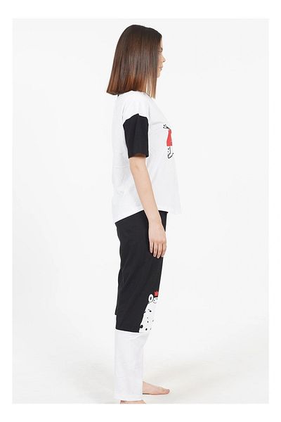 VİENETTA Set pijama de damă Vienetta alb cu mânecă scurtă