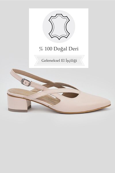 TUNAELLİ PANTOFI CU TAC PUDRĂ PIELE VERITĂ 35-41-42 NUMĂR