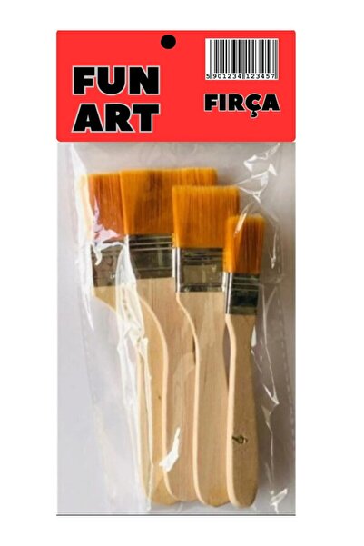 funart Sentetik Akrilik Ve Yağlı Boya Zemin Fırça 4'lü Set