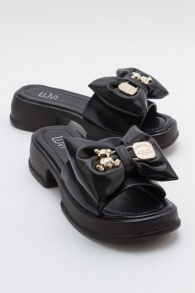 LuviShoes BORTE Black Women's Slippers