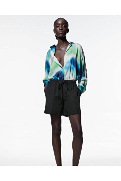 Miss Beyoğlu Satin patterned shirt