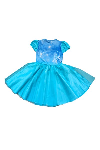Moni Girl's Frozen/ Frozen Princess Elsa Printed Kiloş Tulle Skirt Dress