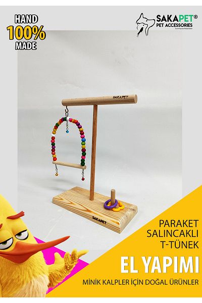 SAKAPET As10 Model Budgie - Paraket Intelligence and Swing T-perch