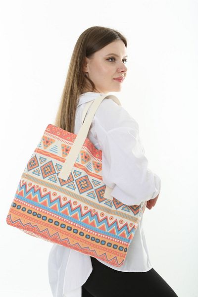 Serkan Çanta Bez Çanta Atölyesi Cloth Bag Ethnic Patterned Tote Bag