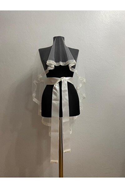 Buse Model VIP culoare albă voal de mireasă cu incrustații de cristal - voal ...