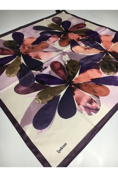 Onur Eșarfă din twill cu imprimare digitală cu flori geometrice (lilac)