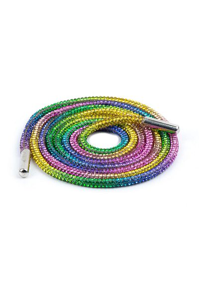 AiryFooT Crystal Stone Shiny Stone Shoelaces 100 cm 1 Pair (Rainbow)