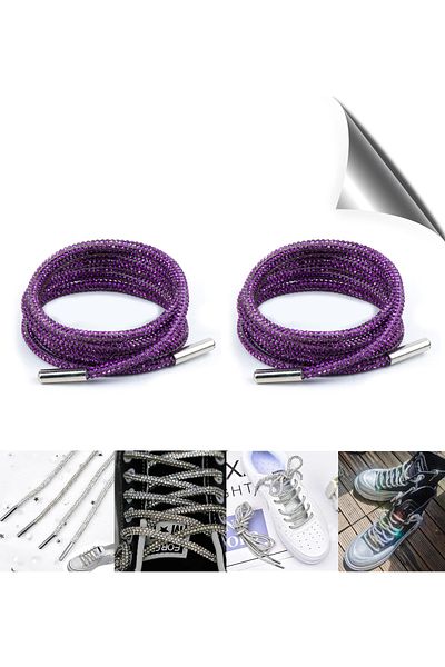 AiryFooT Shiny Stone Shoelaces with Crystal Stones 100 cm 1 Pair (POLID)