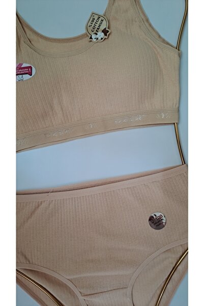 NARIYA Set sutien și chiloți de mărime mare pentru damă, set de lenjerie de corp pe jumătate tanc confortabil din bumbac