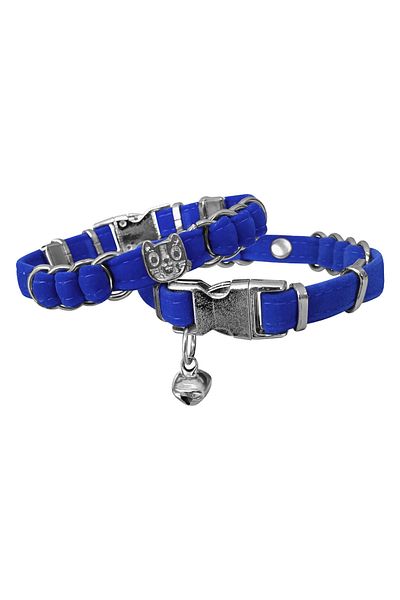 Markapet Velvet Cat Collar with Cat Head 20-32 cm Blue