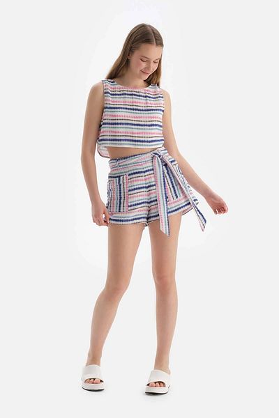 Dagi Rosa-blaue Musselin-Shorts