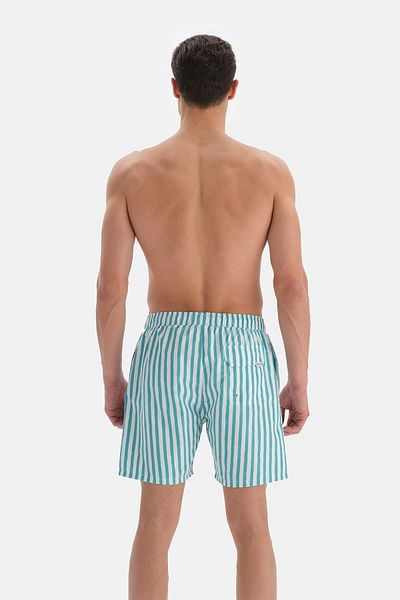 Dagi Grün-weiß gestreifte mittelgroße Shorts